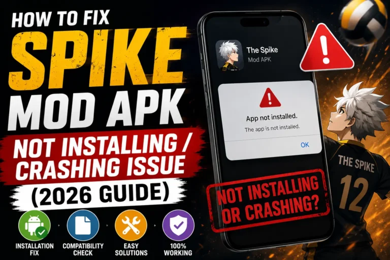 How to Fix Spike Mod APK Not Installing / Crashing Issue (2026 Guide)