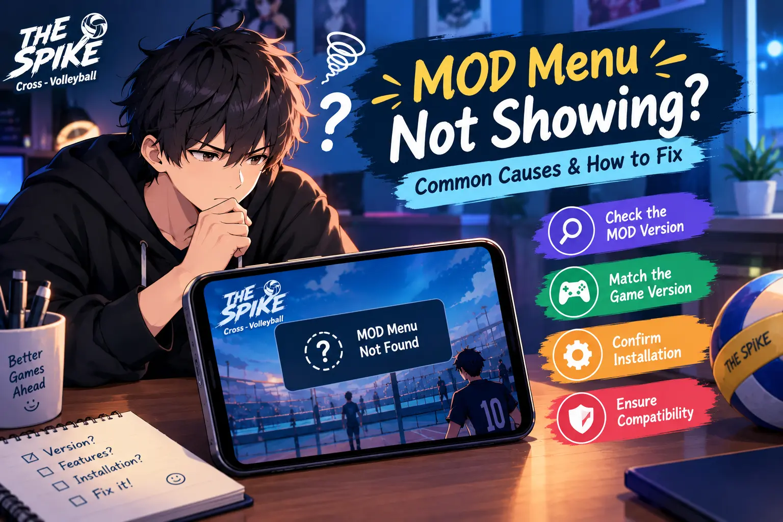 The Spike MOD menu not showing